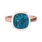 Nova cushion shaped London Blue Topaz ring set in a plain bezel setting Gardiner Brothers