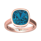 Nova cushion shaped London Blue Topaz ring set in a plain bezel setting Gardiner Brothers