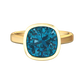 Nova cushion shaped London Blue Topaz ring set in a plain bezel setting Gardiner Brothers