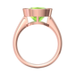 Nova cushion shaped Peridot ring set in a plain bezel setting Gardiner Brothers