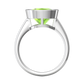 Nova cushion shaped Peridot ring set in a plain bezel setting Gardiner Brothers