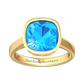 Nova cushion shaped Swiss Blue Topaz ring set in a plain bezel setting Gardiner Brothers