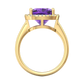 Nova cushion shaped Amethyst ring with a halo of diamonds Gardiner Brothers