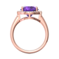 Nova round Amethyst ring with a halo of diamonds Gardiner Brothers