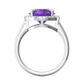 Nova round Amethyst ring with a halo of diamonds Gardiner Brothers