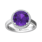 Nova round Amethyst ring with a halo of diamonds Gardiner Brothers