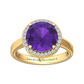 Nova round Amethyst ring with a halo of diamonds Gardiner Brothers