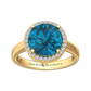 Nova round London Blue Topaz ring with a halo of diamonds Gardiner Brothers