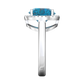 Nova round London Blue Topaz ring with a halo of diamonds Gardiner Brothers