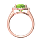 Nova round Peridot ring with a halo of diamonds Gardiner Brothers