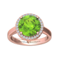 Nova round Peridot ring with a halo of diamonds Gardiner Brothers