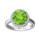 Nova round Peridot ring with a halo of diamonds Gardiner Brothers
