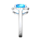 Nova round Swiss Blue Topaz ring with a halo of diamonds Gardiner Brothers
