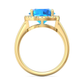 Nova round Swiss Blue Topaz ring with a halo of diamonds Gardiner Brothers