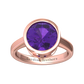 Nova round Amethyst ring set in a plain bezel setting Gardiner Brothers