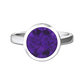 Nova round Amethyst ring set in a plain bezel setting Gardiner Brothers