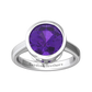 Nova round Amethyst ring set in a plain bezel setting Gardiner Brothers