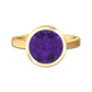 Nova round Amethyst ring set in a plain bezel setting Gardiner Brothers