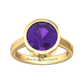Nova round Amethyst ring set in a plain bezel setting Gardiner Brothers