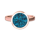 Nova round London Blue Topaz ring set in a plain bezel setting Gardiner Brothers