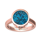 Nova round London Blue Topaz ring set in a plain bezel setting Gardiner Brothers