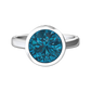 Nova round London Blue Topaz ring set in a plain bezel setting Gardiner Brothers