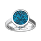 Nova round London Blue Topaz ring set in a plain bezel setting Gardiner Brothers