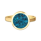 Nova round London Blue Topaz ring set in a plain bezel setting Gardiner Brothers