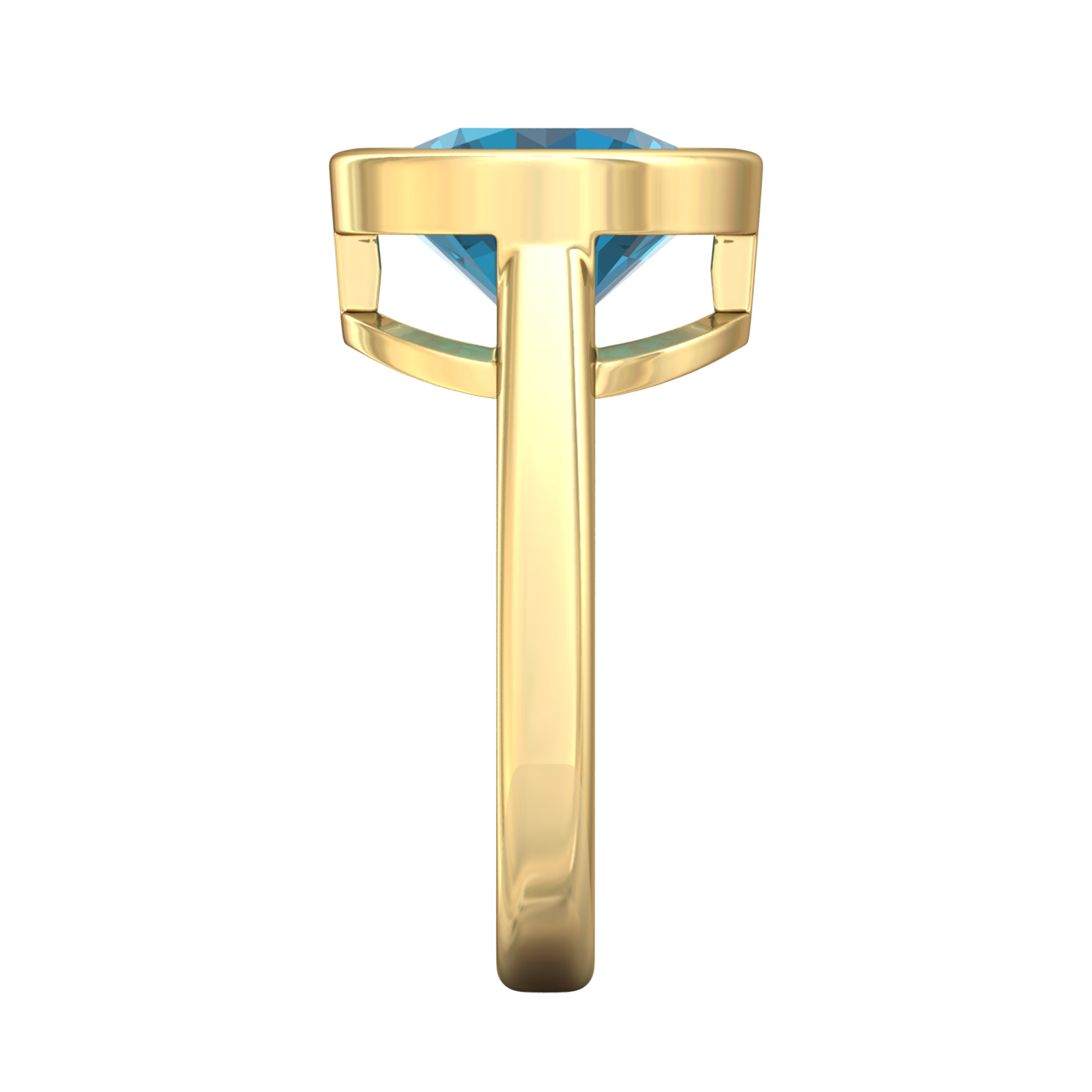 Nova round London Blue Topaz ring set in a plain bezel setting Gardiner Brothers