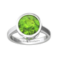 Nova round Peridot ring set in a plain bezel setting Gardiner Brothers