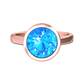 Nova round Swiss Blue Topaz ring set in a plain bezel setting Gardiner Brothers