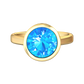 Nova round Swiss Blue Topaz ring set in a plain bezel setting Gardiner Brothers