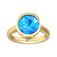 Nova round Swiss Blue Topaz ring set in a plain bezel setting Gardiner Brothers