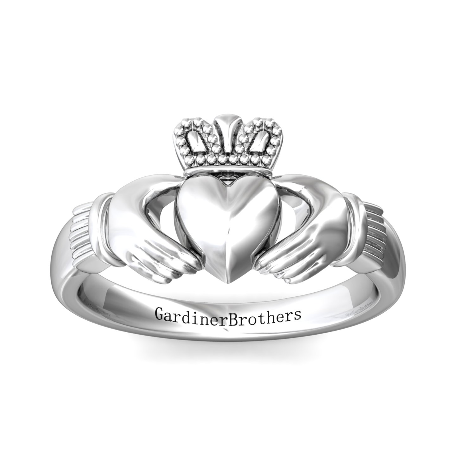 Claddagh Ring - 10mm Gardiner Brothers Medium Platinun