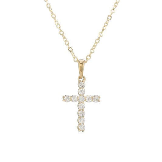 Yellow Gold Diamond Set Cross Pendant