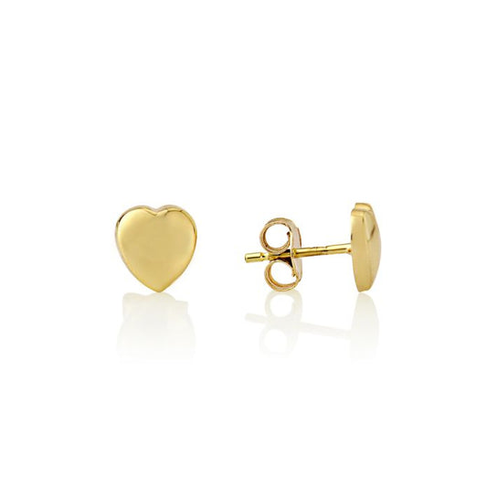 Yellow Gold Heart Shaped Stud Earrings Gardiner Brothers