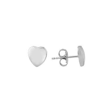 White Gold Heart Shaped Stud Earrings Gardiner Brothers