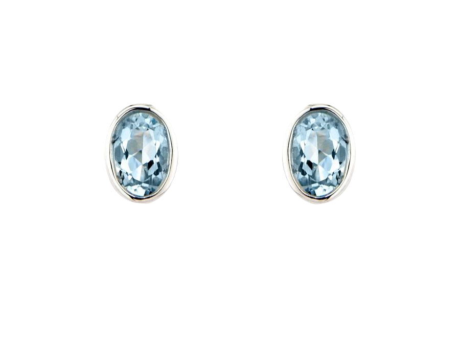 Oval Shaped Aquamarine Earrings Gardiner Brothers