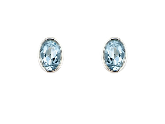Oval Shaped Aquamarine Earrings Gardiner Brothers