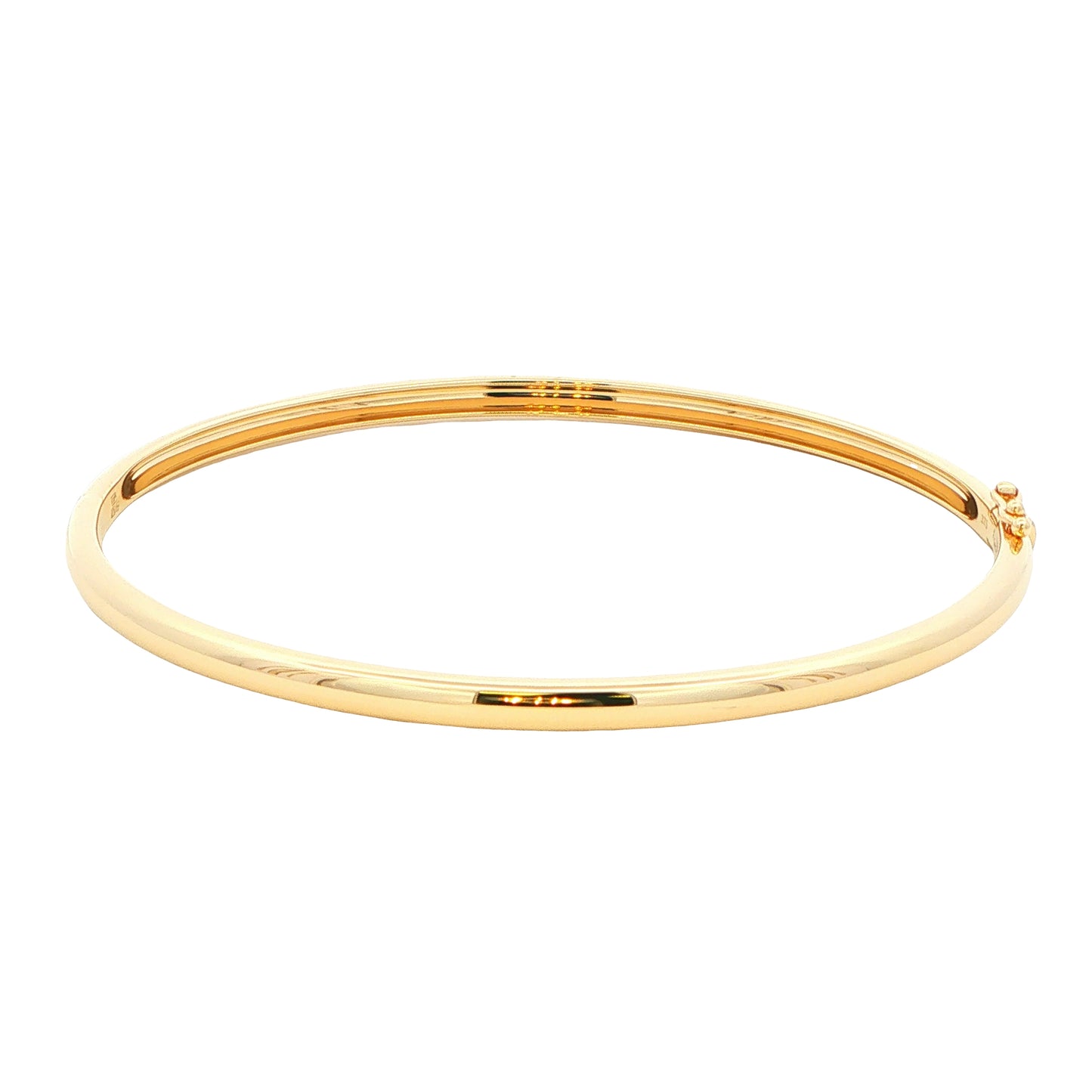 Yellow Gold 3mm Solid 'D Shape' medium weight profile bangle Gardiner Brothers