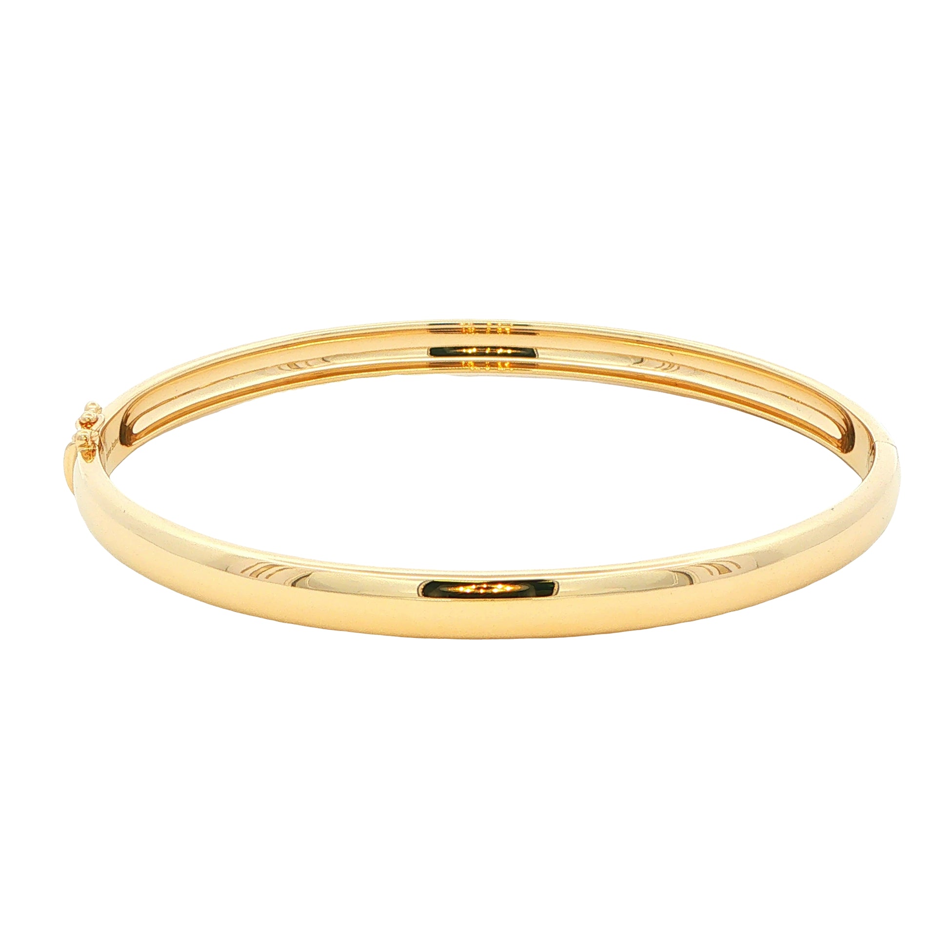 Yellow Gold 6mm Solid 'D Shape' medium weight profile bangle Gardiner Brothers