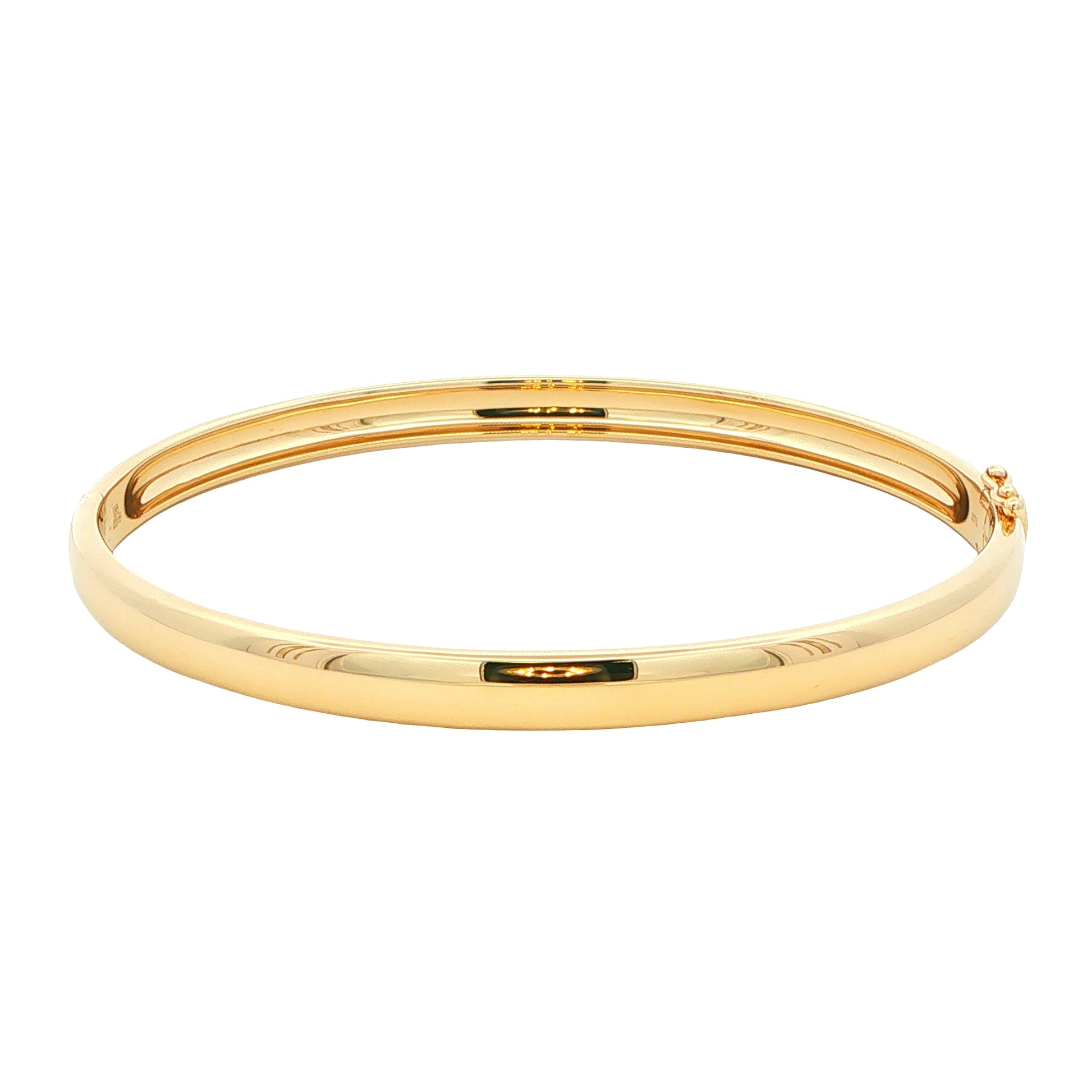 Yellow Gold 6mm Solid 'D Shape' medium weight profile bangle Gardiner Brothers