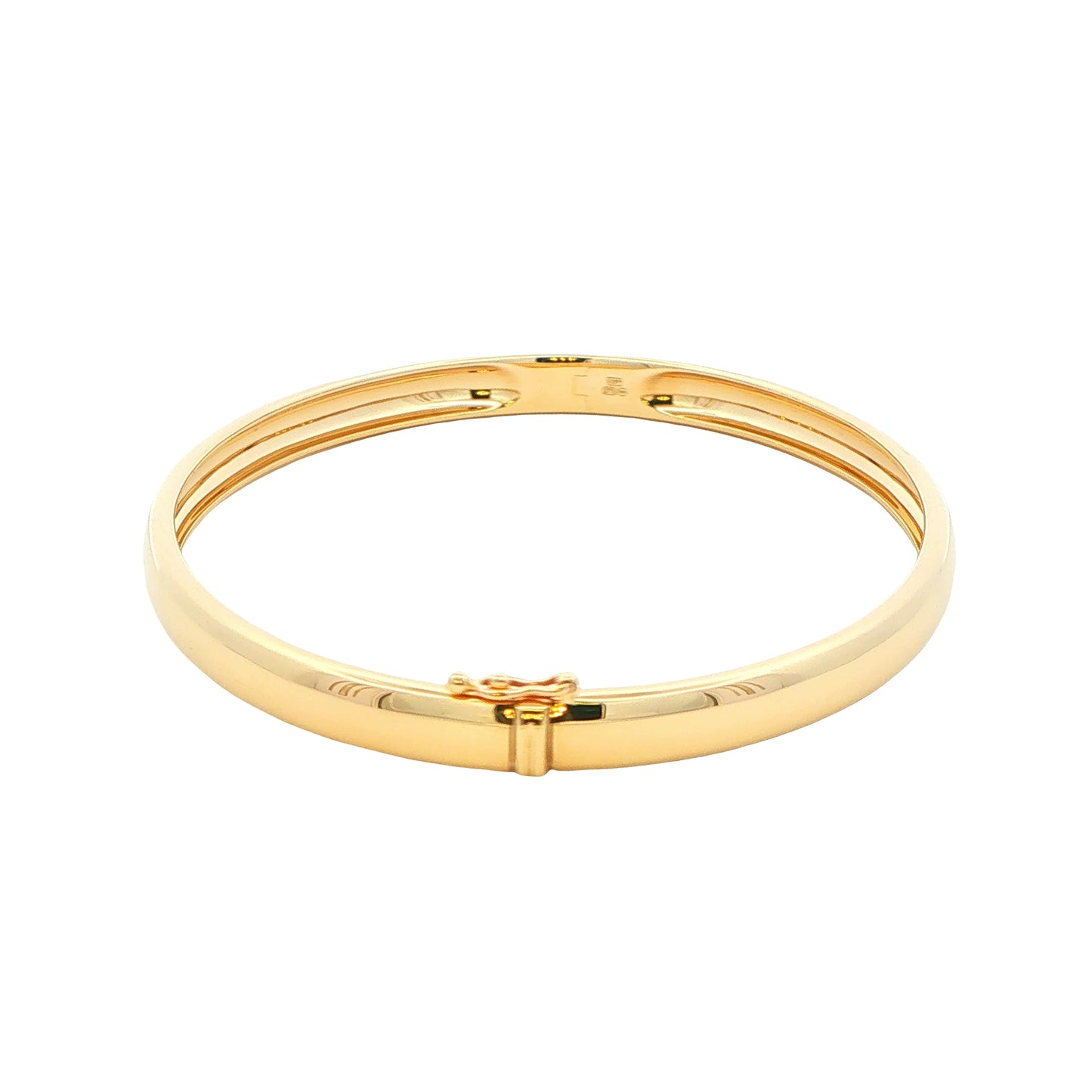 Yellow Gold 6mm Solid 'D Shape' medium weight profile bangle Gardiner Brothers