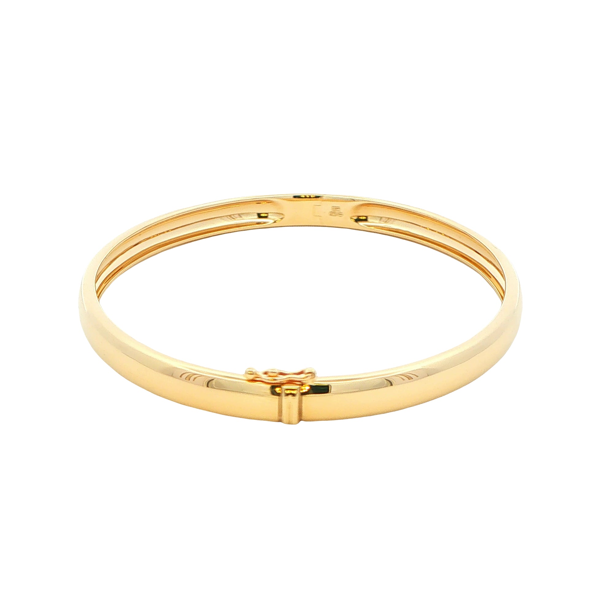 Yellow Gold 6mm Solid 'D Shape' medium weight profile bangle Gardiner Brothers