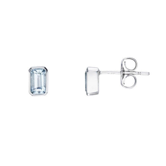 Octagonal Shaped Aquamarine Stud Earrings Gardiner Brothers