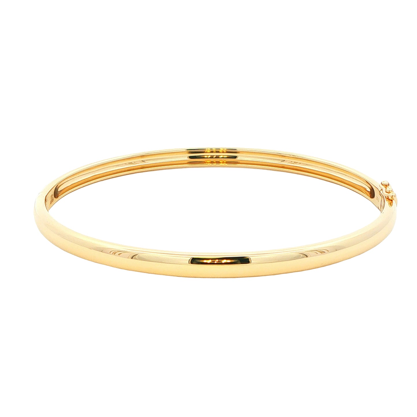 Yellow Gold 4mm Solid 'D Shape' medium weight profile bangle Gardiner Brothers