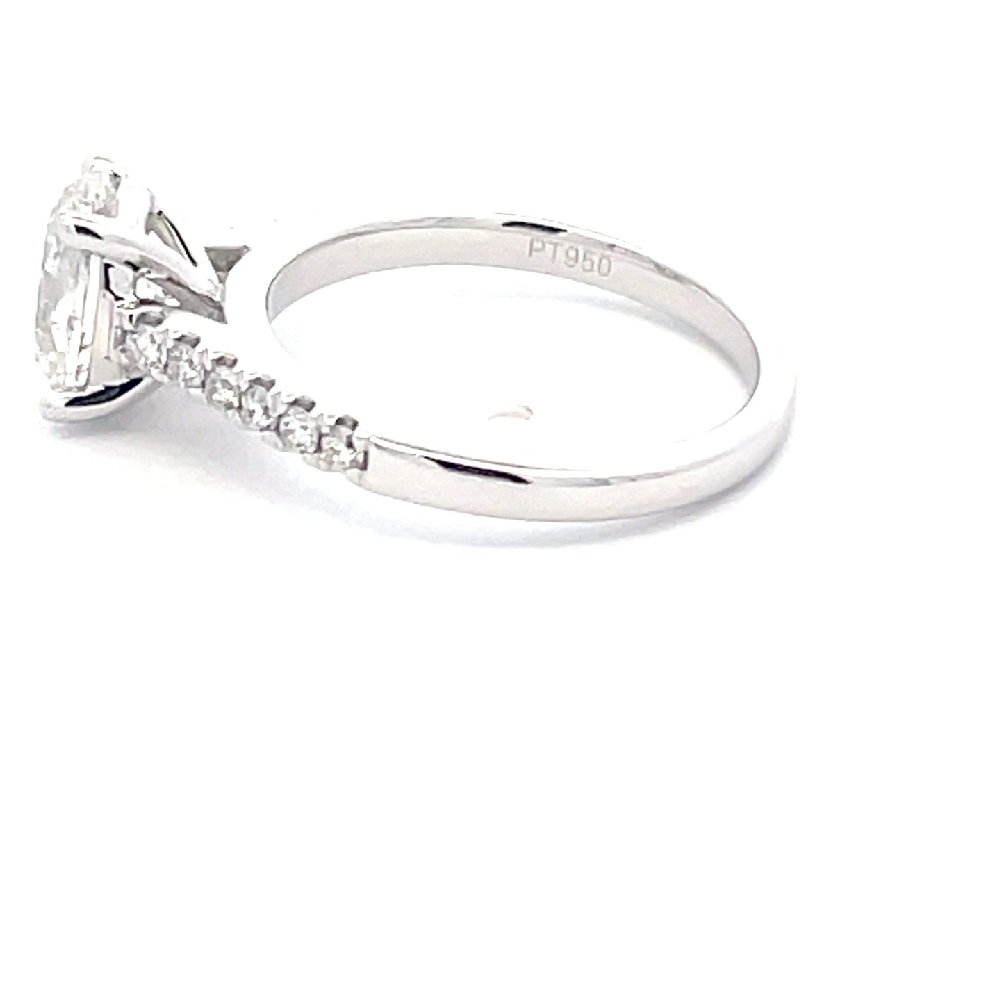 Oval Shaped Diamond Solitaire ring with diamond set shoulders - 1.76cts  Gardiner Brothers   