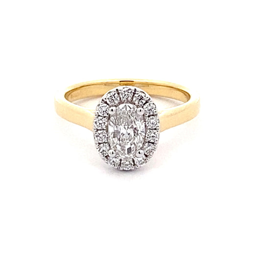 Oval Shaped Diamond Halo Style Ring - 1.00cts  Gardiner Brothers   