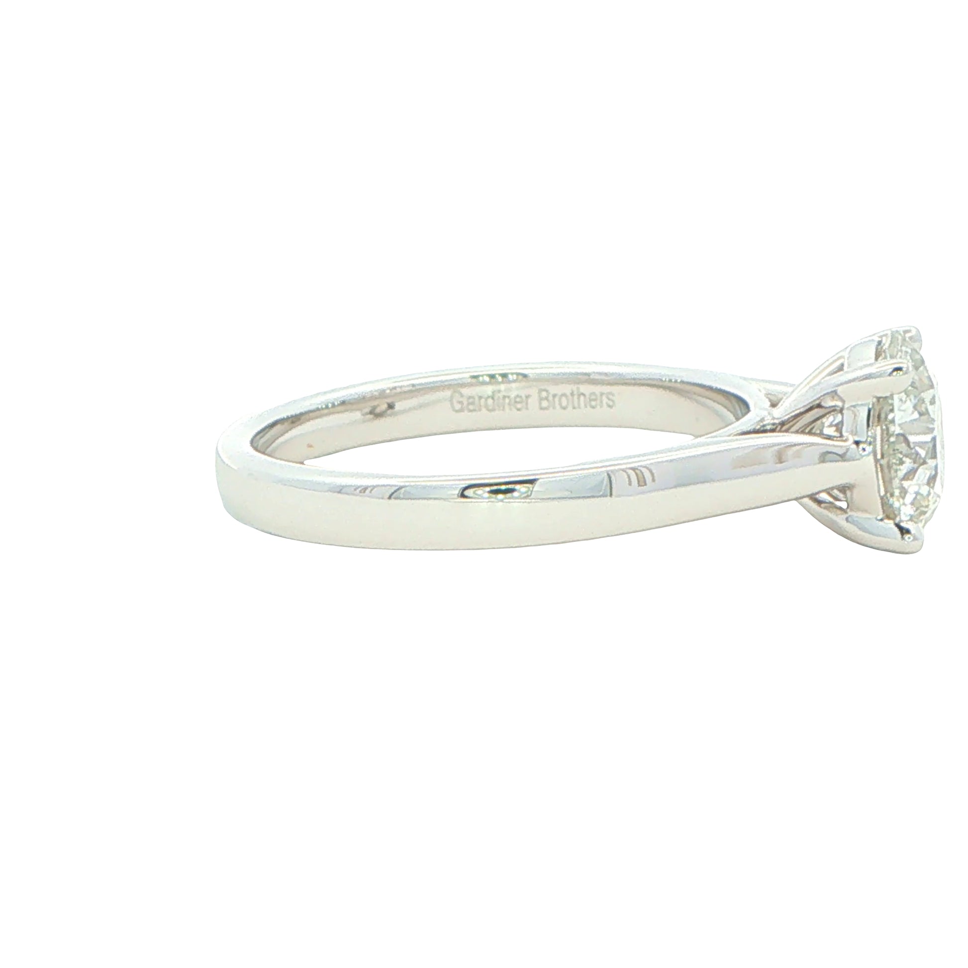 Platinum Round Brilliant Cut Diamond Solitaire Ring - 1.51cts Gardiner Brothers
