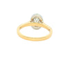 Yellow Gold Oval Shaped Diamond Halo Cluster Style Ring - 0.96cts